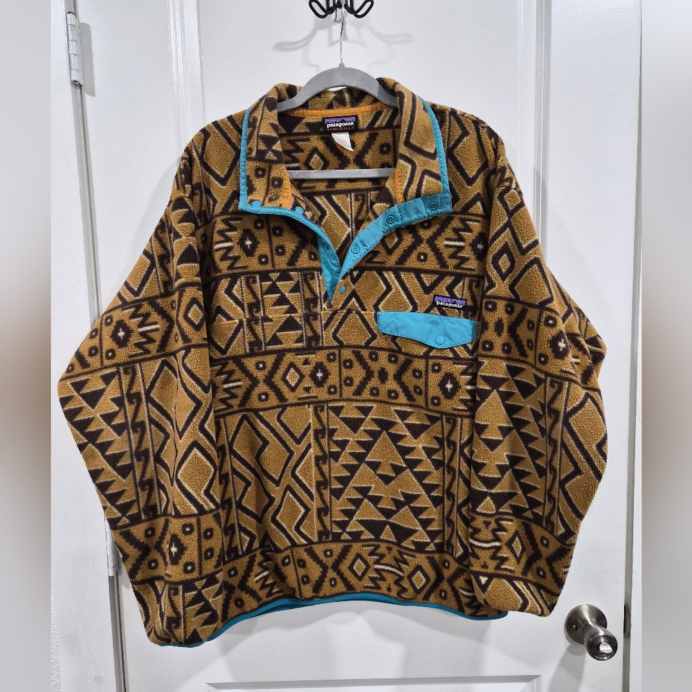 Patagonia Fleece Pullover Sweater Snap-T Synchilla Size Large